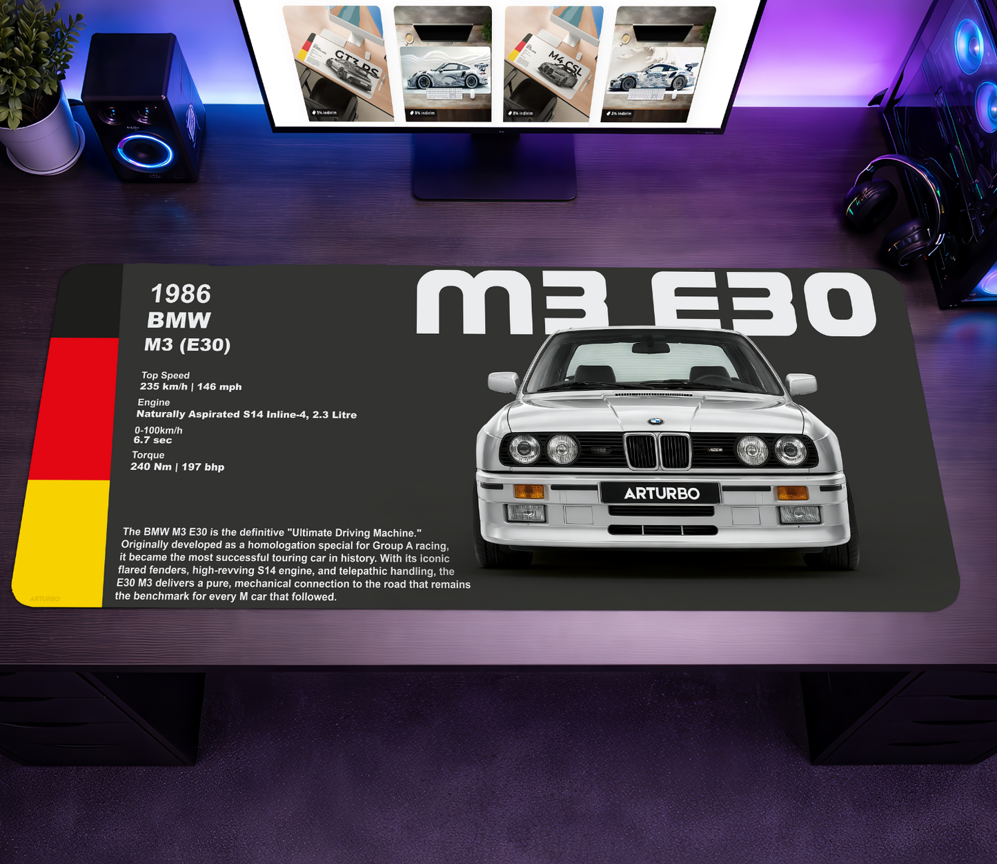 M3 E30 Premium Mousepad