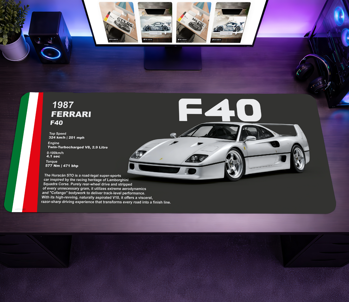 1987 F40 Premium Mousepad