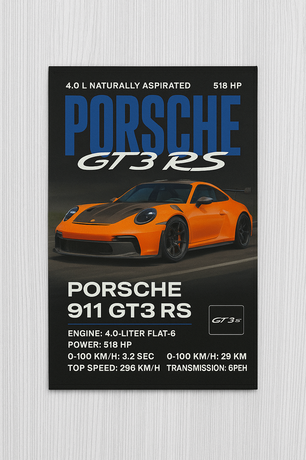 Arturbo 3D Baskı GT3 RS Halı
