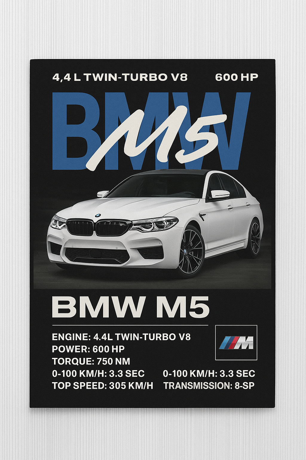 BMW M5 Baskılı Halı