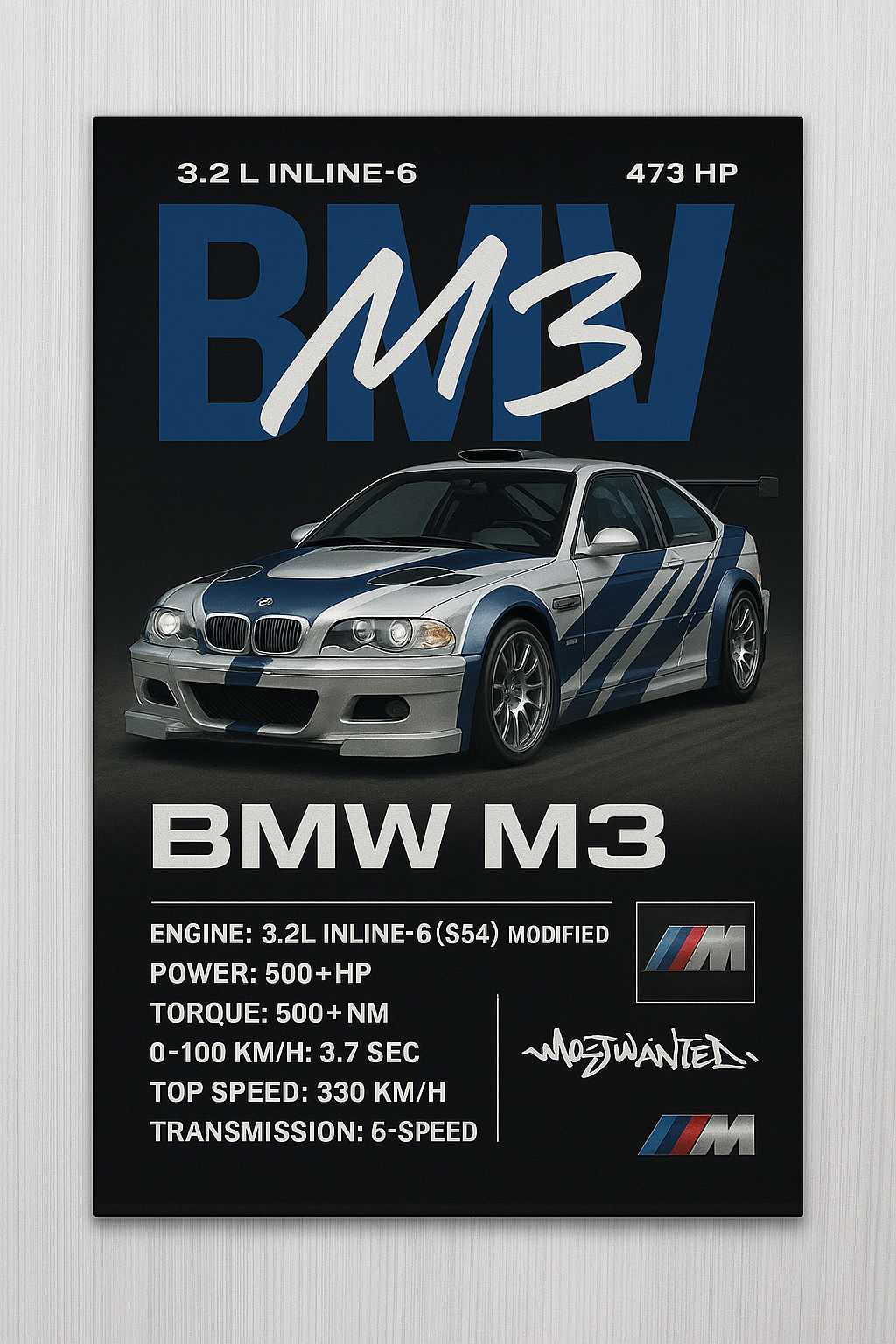 BMW M5 Baskılı Halı