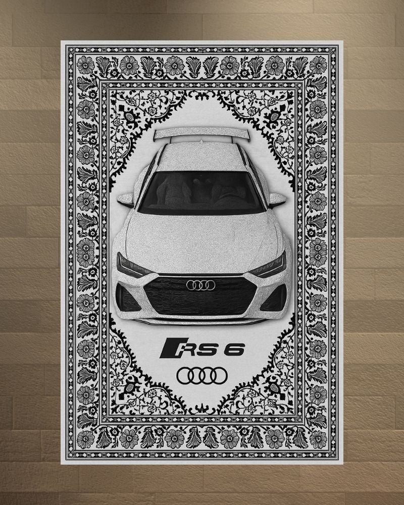 White RS6 Super Motif Halı