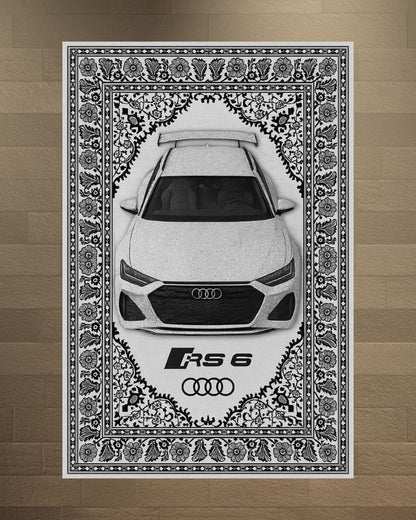 White RS6 Super Motif Halı