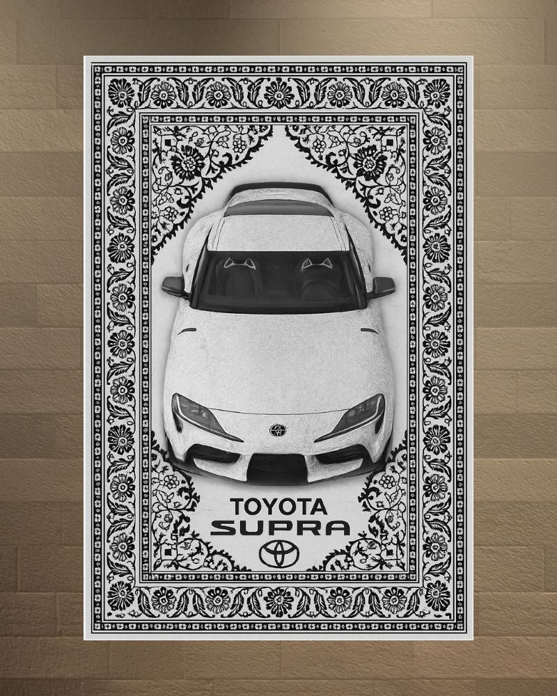 White MK5 Supra Motif Halı