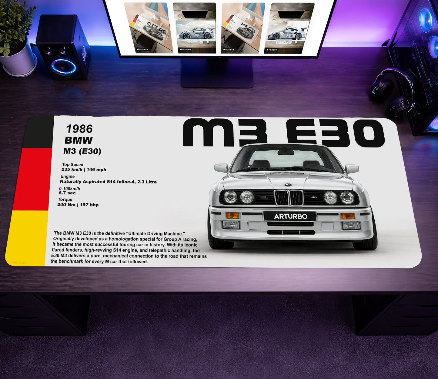M3 E30 Premium Mousepad
