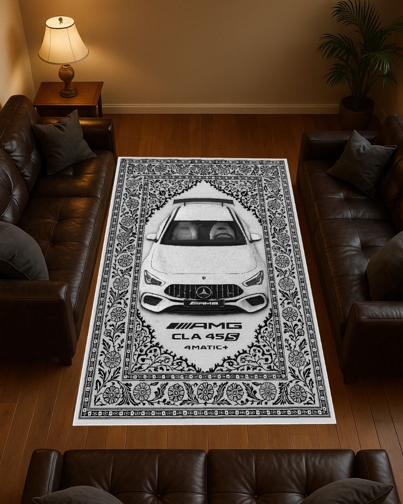 White Amg Cla 45 Motif Halı