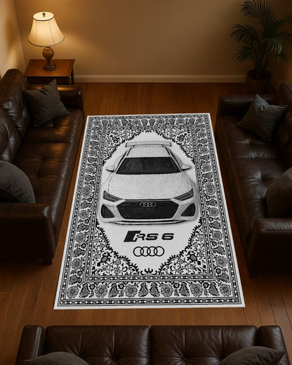 White RS6 Super Motif Halı