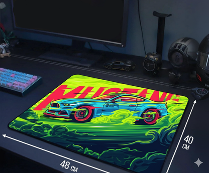 ArTurbo Mustang Neon Burnout 48x30cm 4mm Mousepad