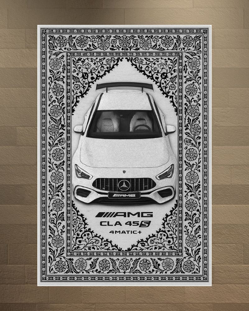 White Amg Cla 45 Motif Halı