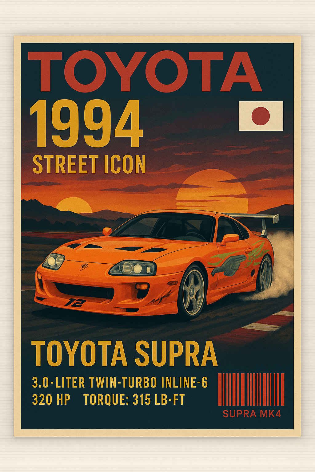 Supra MK4 Baskılı Halı