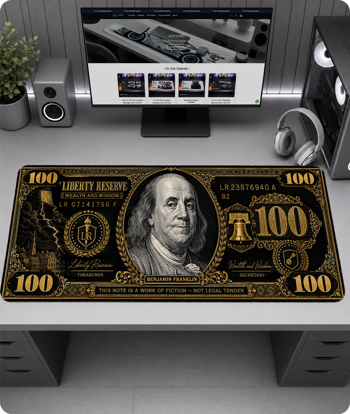 Gold Franklin Premium Mousepad DLR1006