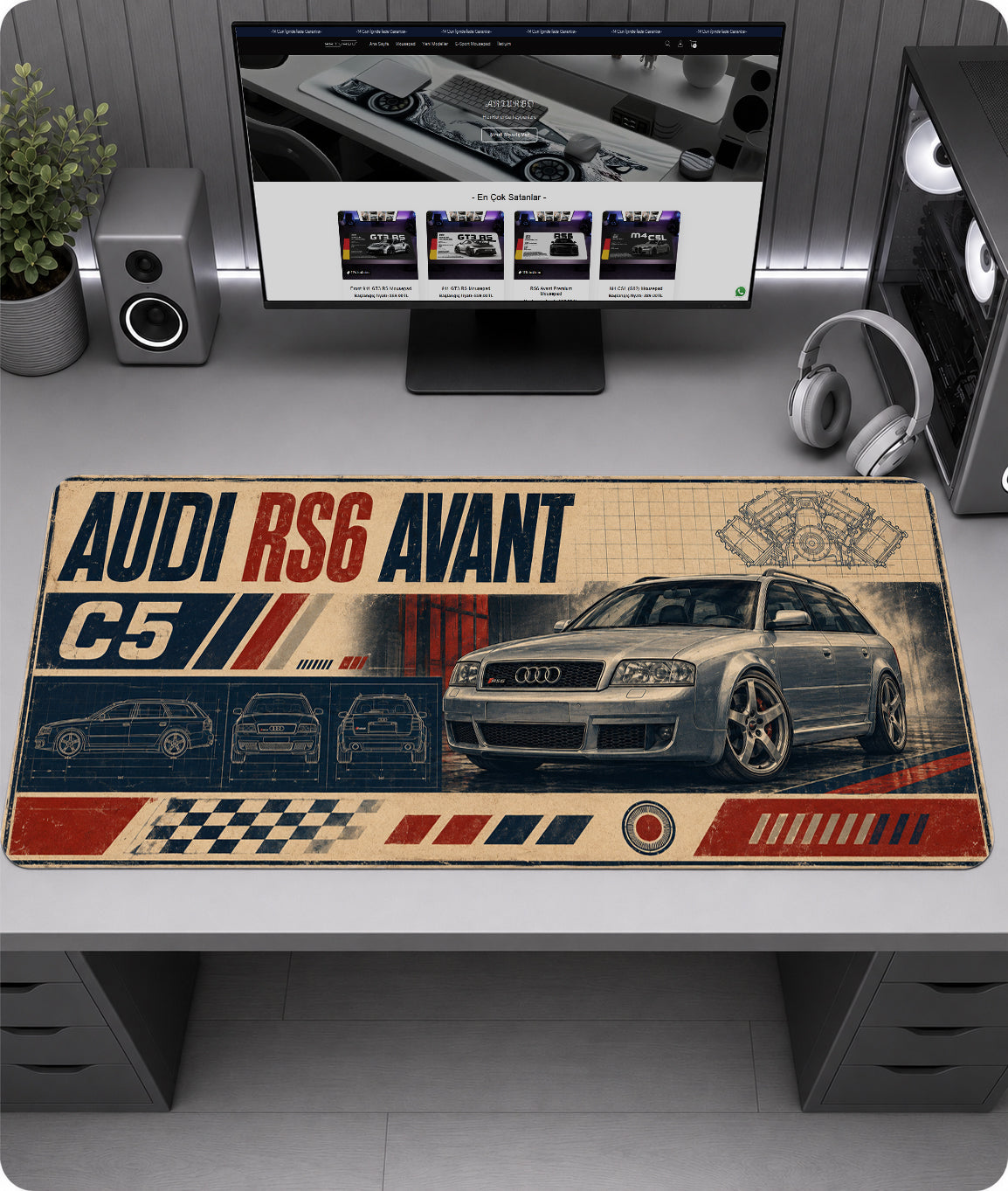 Audi RS6 Avant C5 Premium Mousepad RTC1004