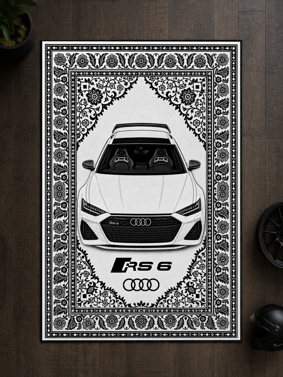 Audi RS6 Motif Dijital Baskı Halı MTF1004