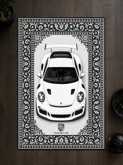 Porsche 911 GT3 RS Motif Dijital Baskı Halı MTF1010