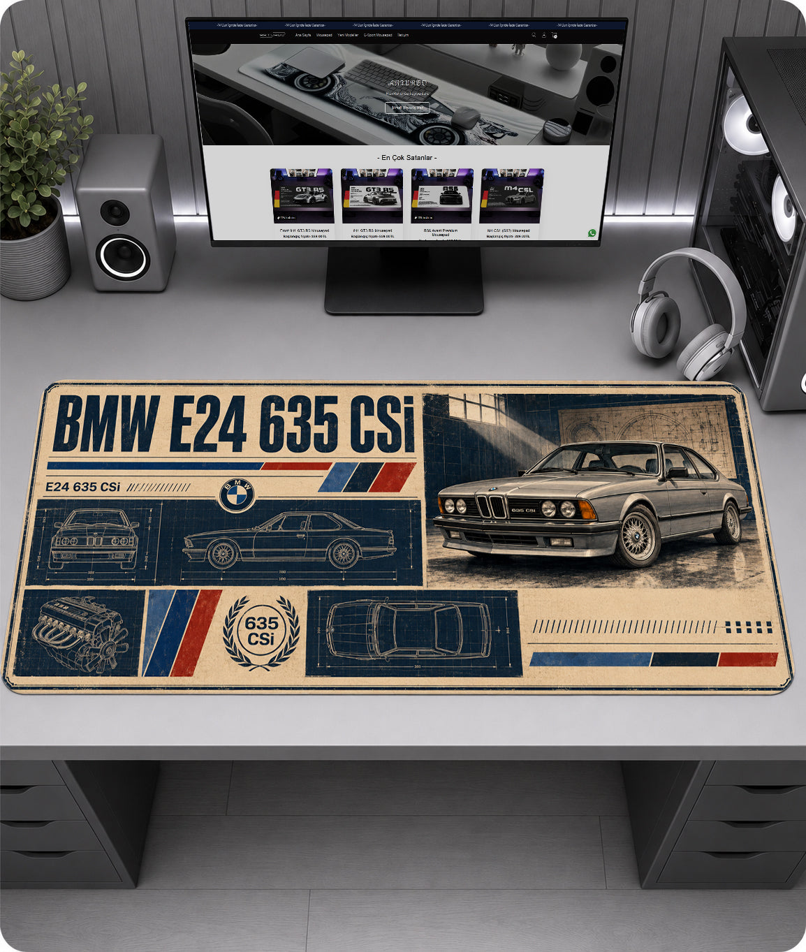 BMW E24 635 CSi Premium Mousepad RTC1005