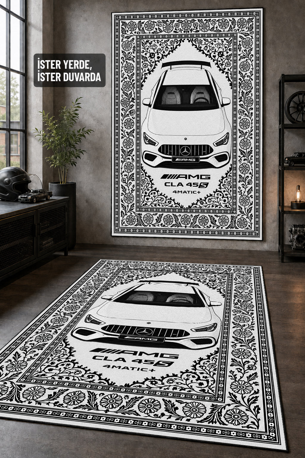 Mercedes-AMG CLA 45 S Motif Dijital Baskı Halı MTF1006