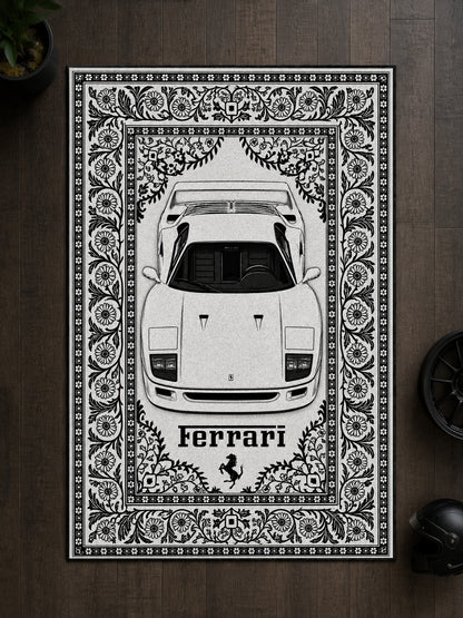 Ferrari F40 Motif Dijital Baskı Halı MTF1002