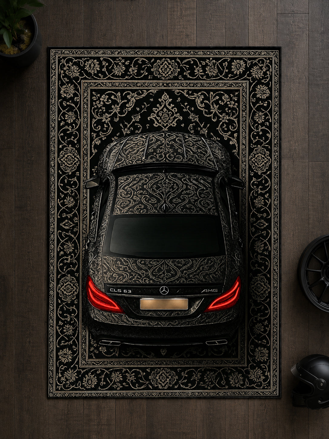 Mercedes CLS 63 AMG Motif Dijital Baskı Halı MTF1014