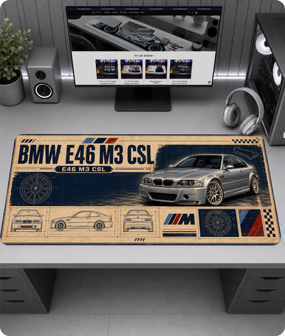 BMW E46 M3 CSL Premium Mousepad RTC1009