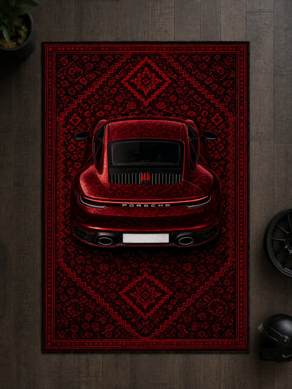 Porsche 911 Turbo S Motif Dijital Baskı Halı MTF1017