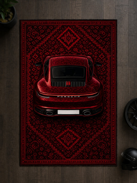 Porsche 911 Turbo S Motif Dijital Baskı Halı MTF1017