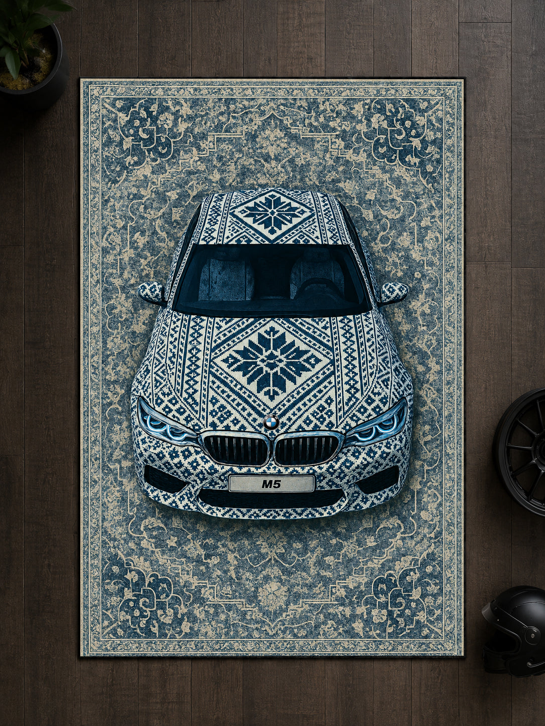 BMW M5 F90 Motif Dijital Baskı Halı MTF1025