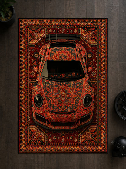 Porsche 911 GT3 RS Motif Dijital Baskı Halı MTF1021