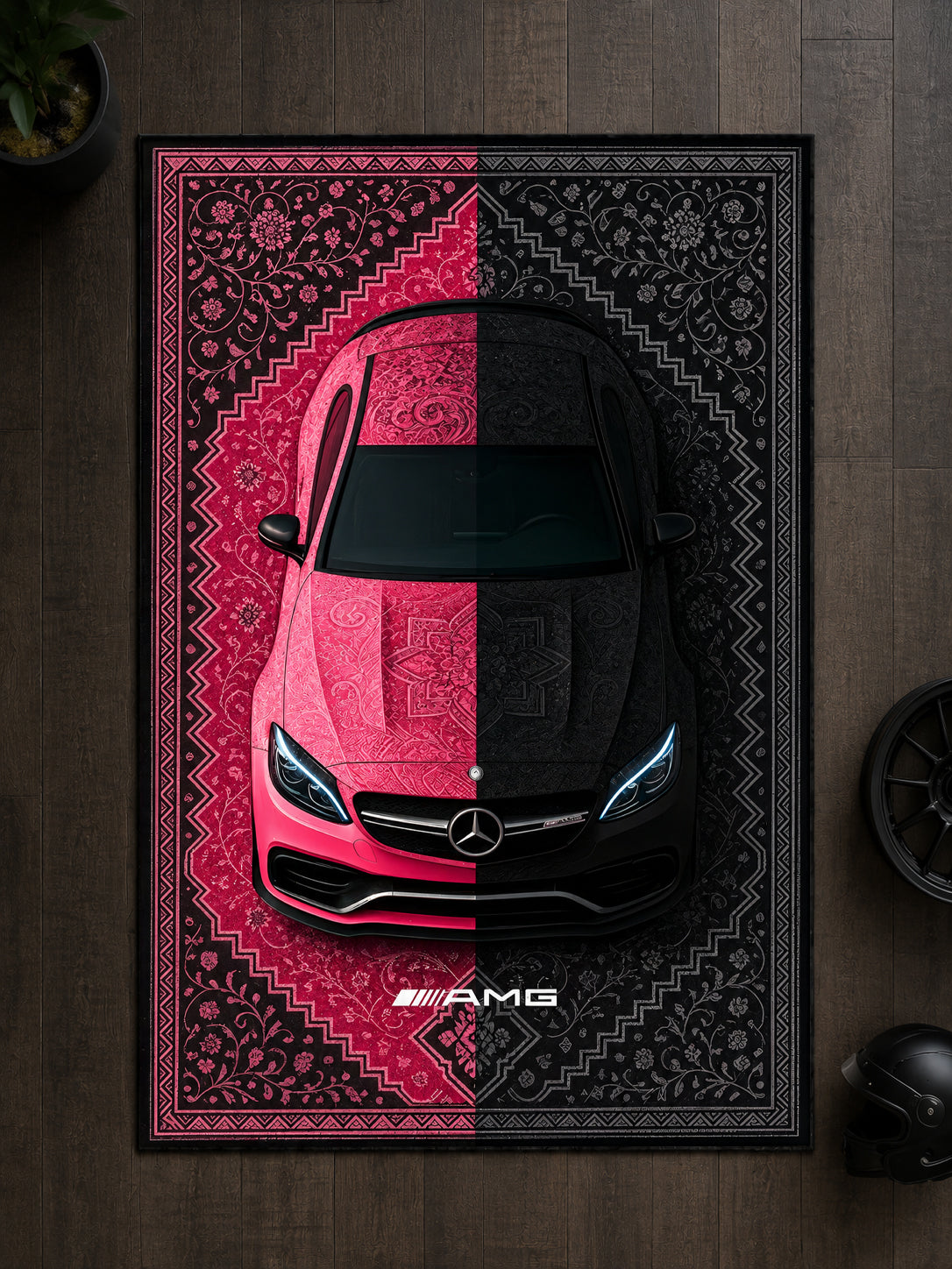 Mercedes-AMG C63 S Motif Dijital Baskı Halı MTF1019