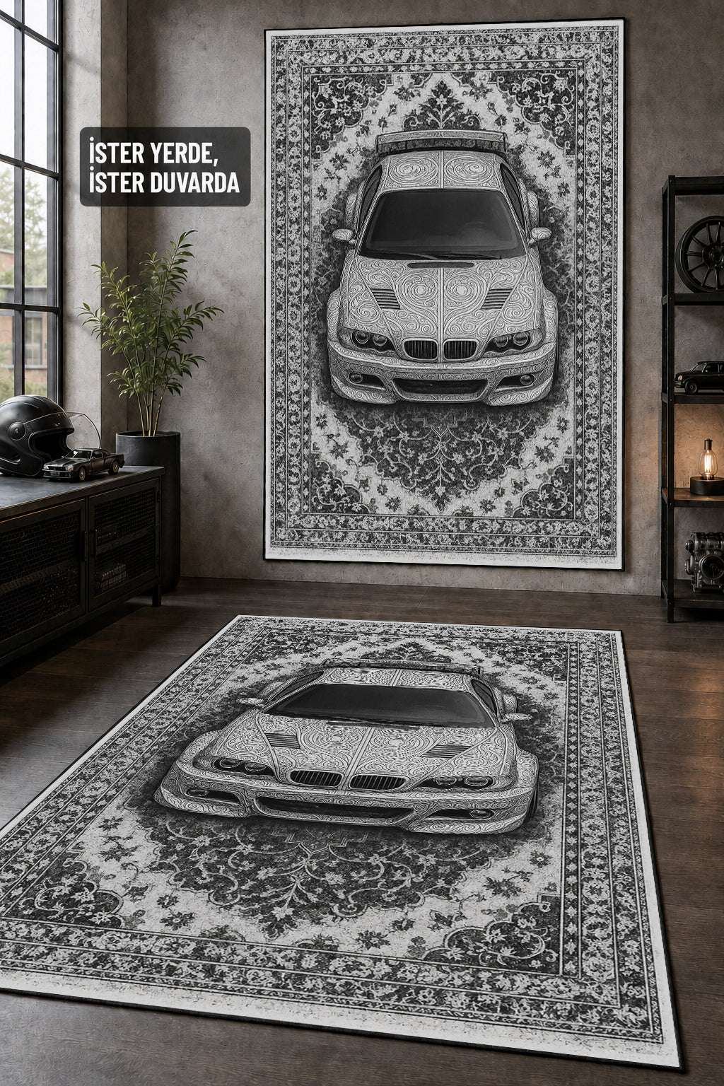 BMW M3 E46 Motif Dijital Baskı Halı MTF1026