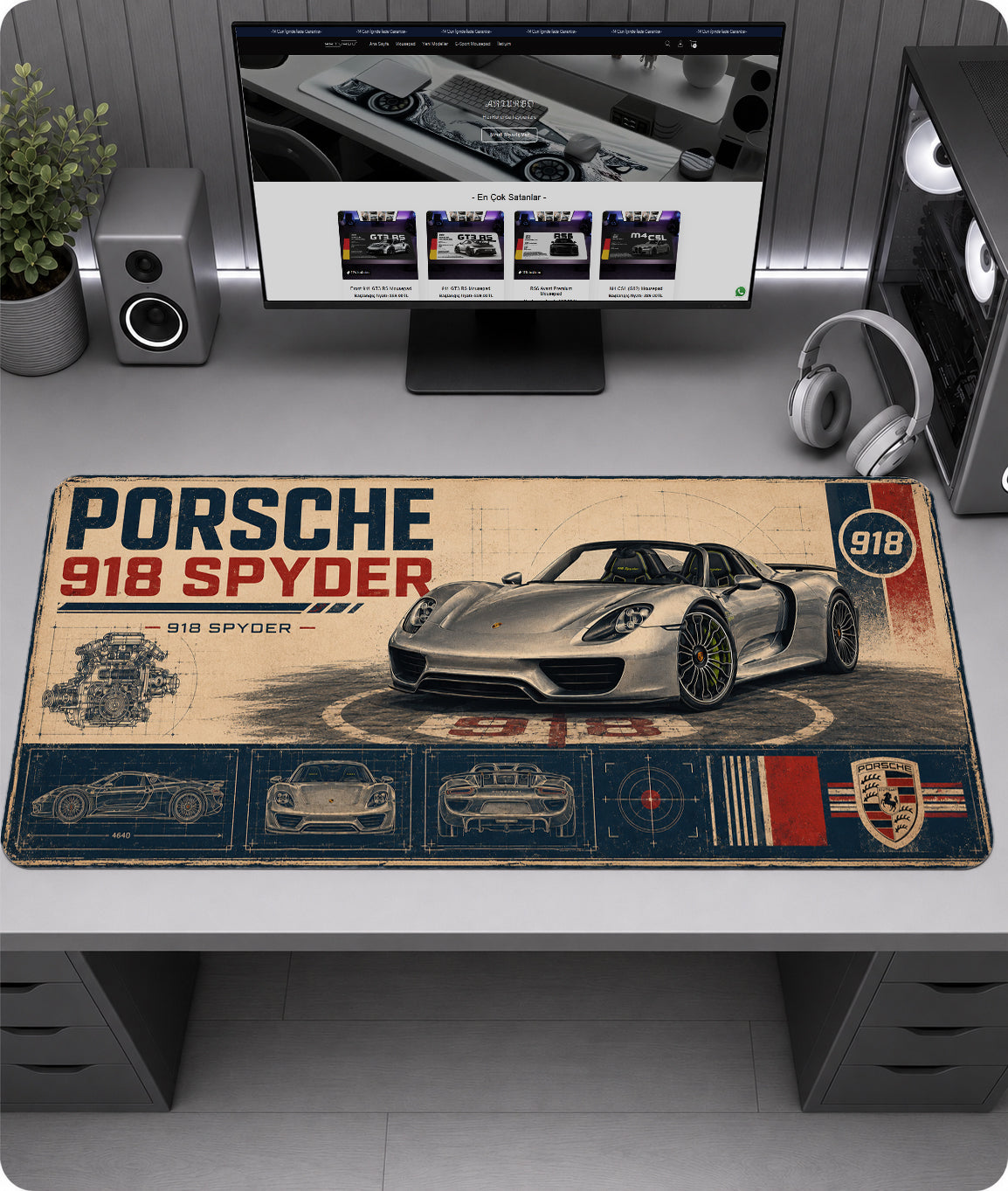 Porsche 918 Spyder Premium Mousepad RTC1015
