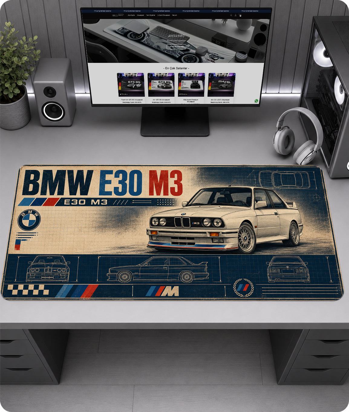 BMW E30 M3 Premium Mousepad RTC1022