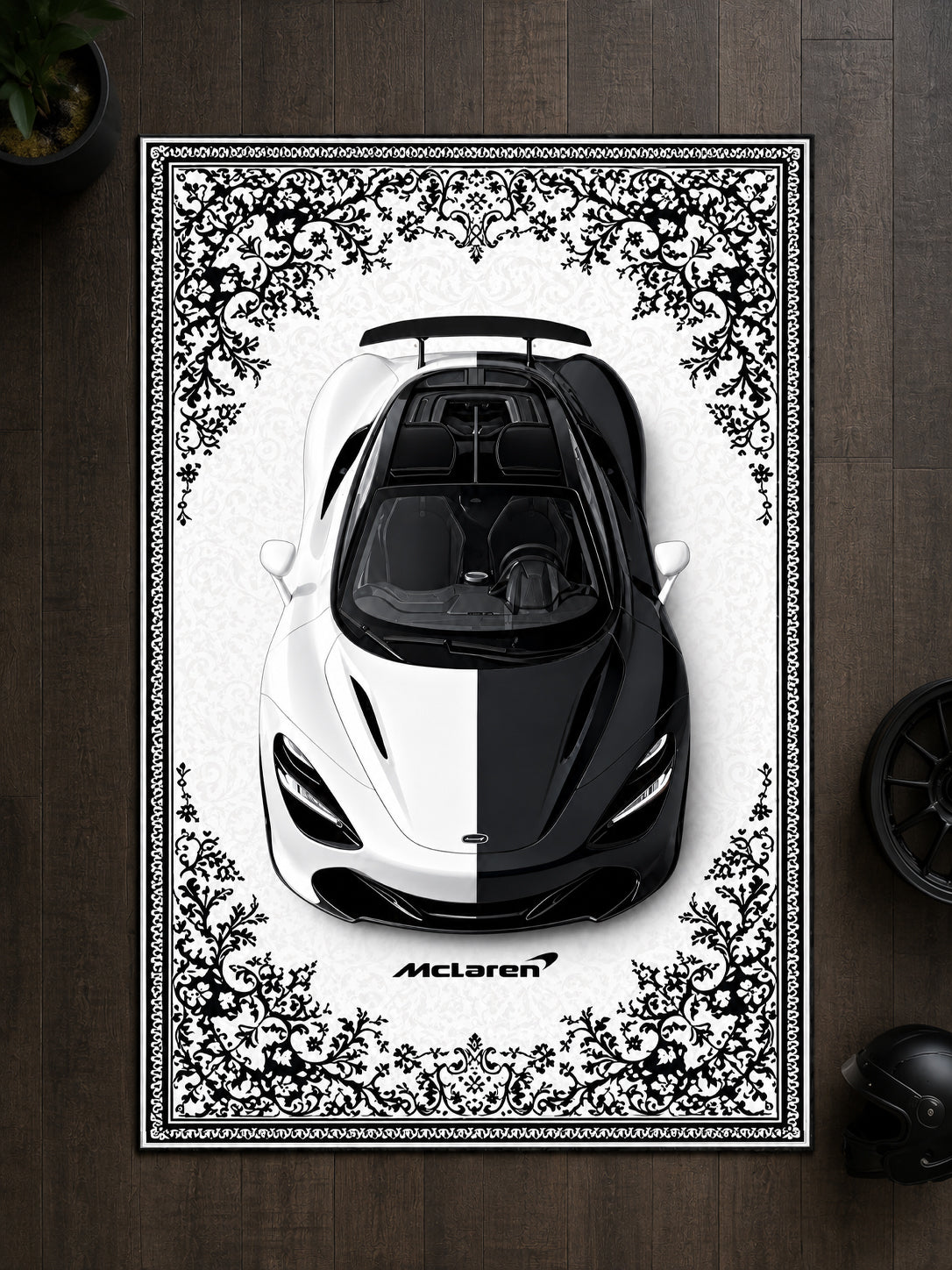McLaren 765LT Motif Dijital Baskı Halı MTF1001