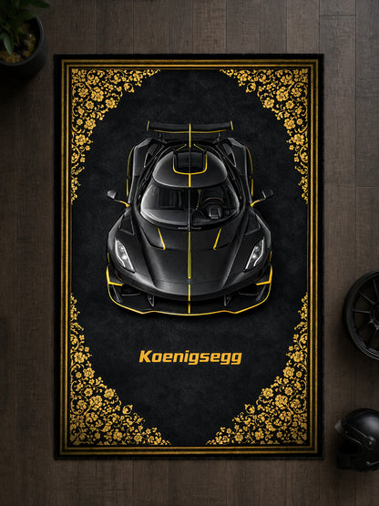 Koenigsegg Jesko Motif Dijital Baskı Halı MTF1011