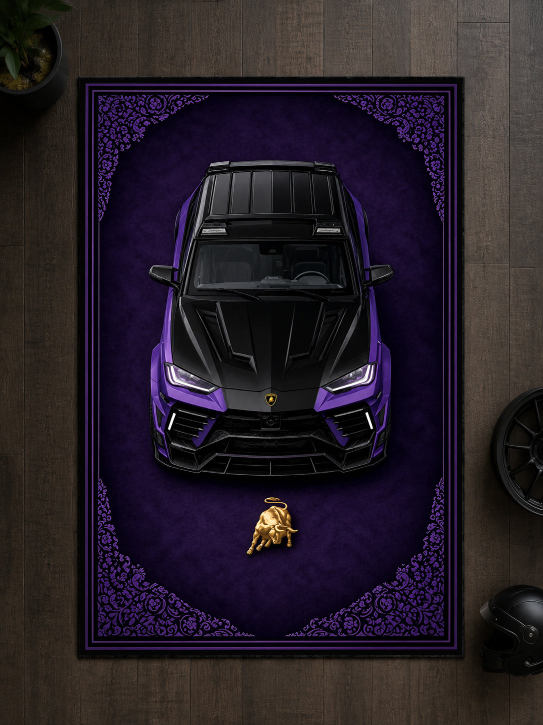 Lamborghini Urus Motif Dijital Baskı Halı MTF1012